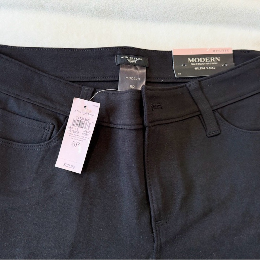 Ann Taylor Black Modern Slim Leg Pants - Petite 8P